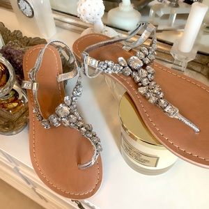 ASOS SILVER CRYSTAL SANDALS